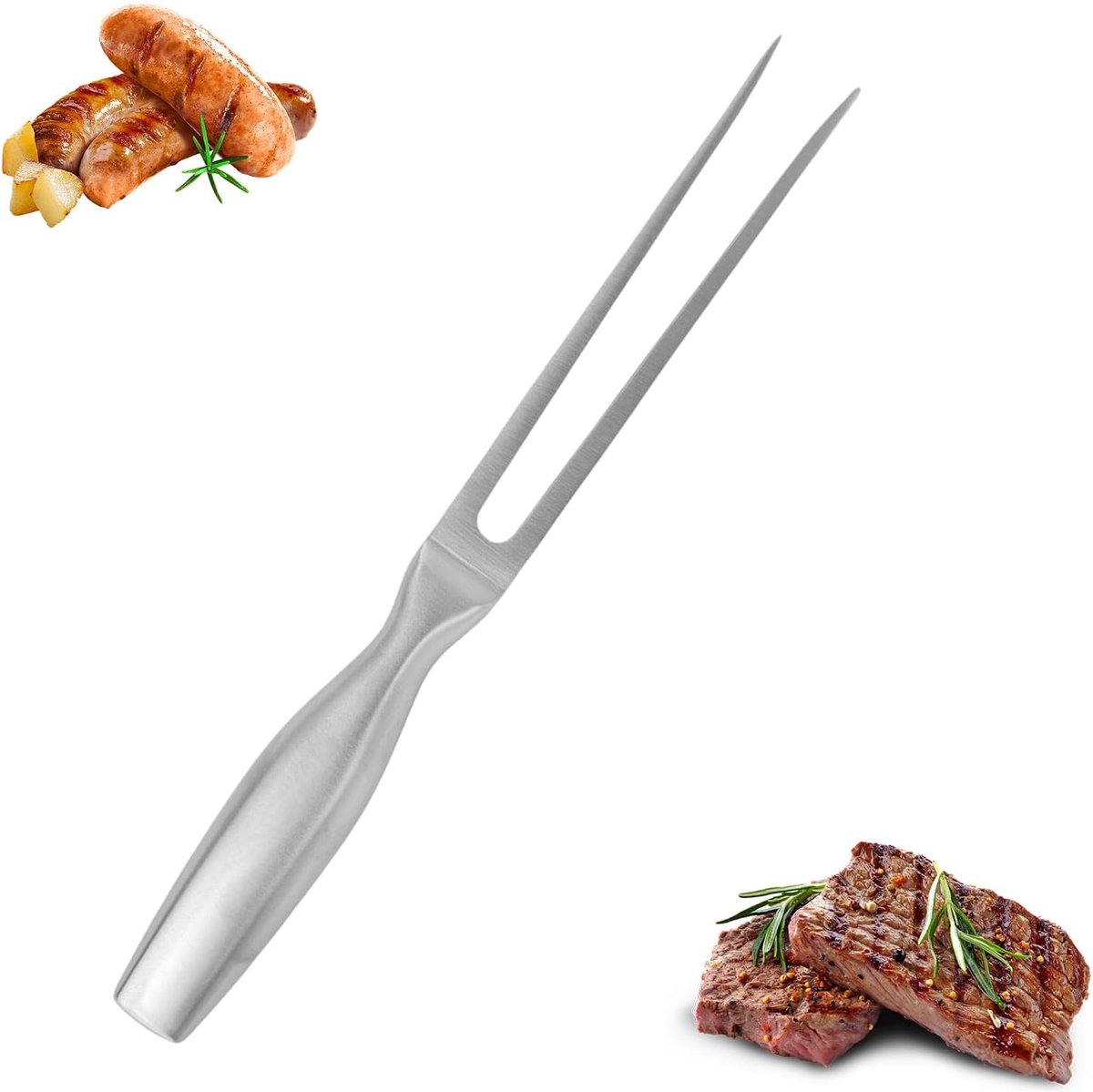 Vleesvork met Ergonomische Handgreep,27×2,3cm | Professionele Vleesvork met Ergonomische, Professionele Roestvrijstalen Vleesvorks, Trancheervork Van Roestvrij Staal