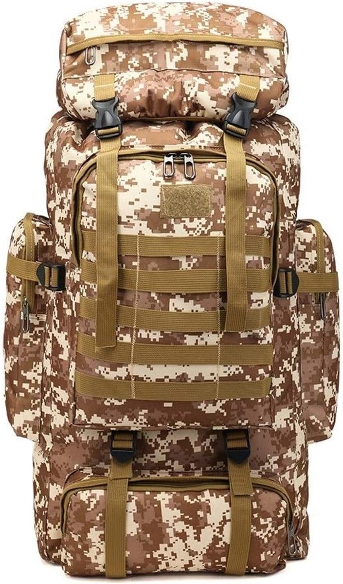 Uitje reisrugzak grote capaciteit 80L rugzak camouflage bergbeklimmen tas (Color : Desert Camouflage)