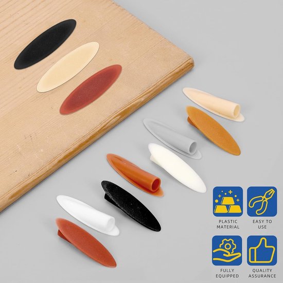 360pcs 9mm / 0.35in Plastic Pocket Hole Stekkers Kit, 8 Kleuren Plastic Slant Houten Stekkers, Slant Hole Caps, Plastics Houten Stekker met 2 Soorten Pocket Hole Schroeven — afbeelding 3