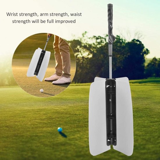 Swing Trainer, Golf Swing Fan Trainer Swing Windkracht Trainingsgereedschap Gehumaniseerde antisliphandgreep(wit) — afbeelding 3