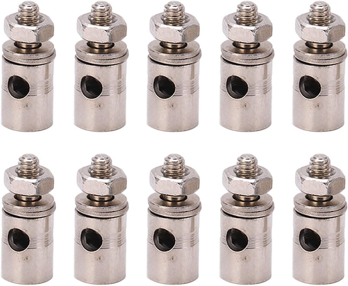 10 Stks 1,8 Mm RC Duwstangconnectoren, Duwstangconnector Adapter Stuurstangconnector Linkage Stoppers voor RC Model Vliegtuig Vliegtuig DIY Onderdelen