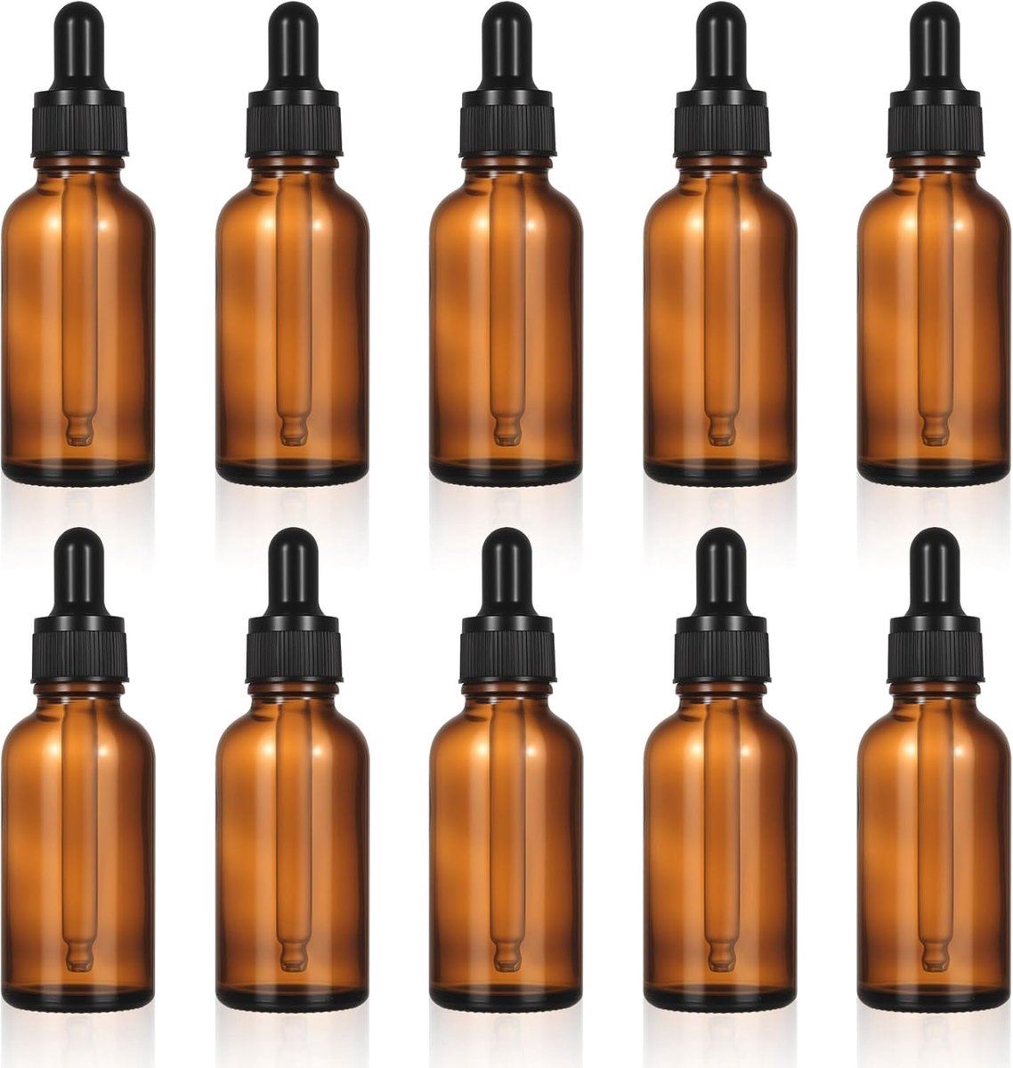 10 stuks pipetflessen, 30 ml, bruine glazen fles, pipet, glazen fles met pipet, glazen pipetflessen, navulbare apothekerflessen met druppelpipet, druppelfles voor etherische oliën, parfum
