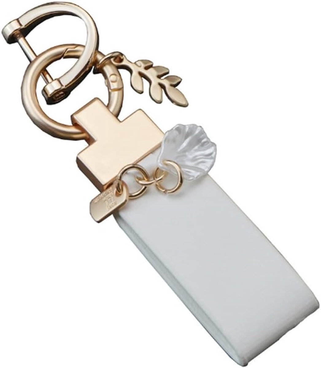 Sleutelhanger Shell en PU Lederen Hanger Sleutelhanger Vrouwen Mannen Gift voor Verjaardag Kerst Festival