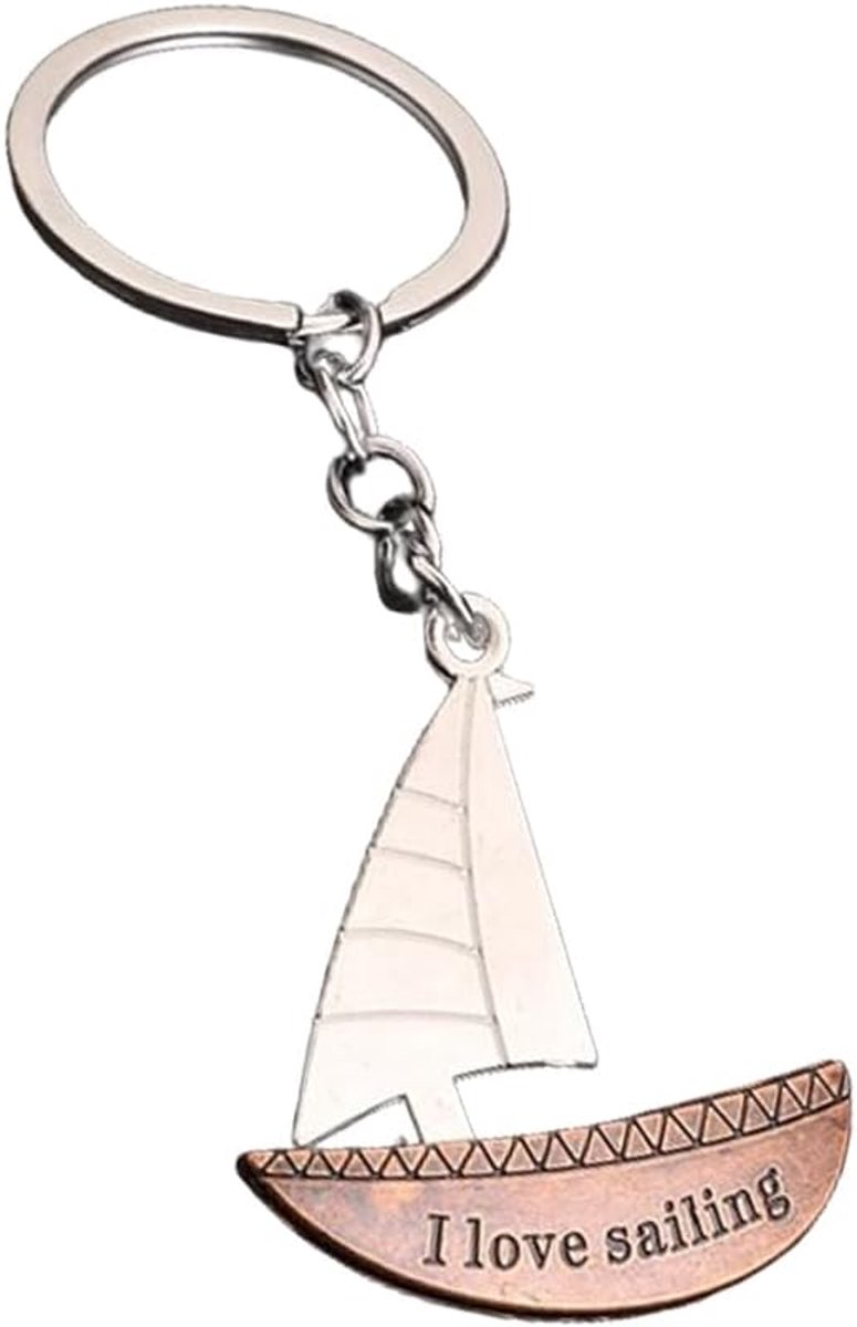 Sleutelhanger Metalen Zeilboot Hanger Sleutelhanger Legering Sleutelhanger Unisex Key Organizer Houder Gift voor Mannen en Vrouwen, Brons, Eén maat