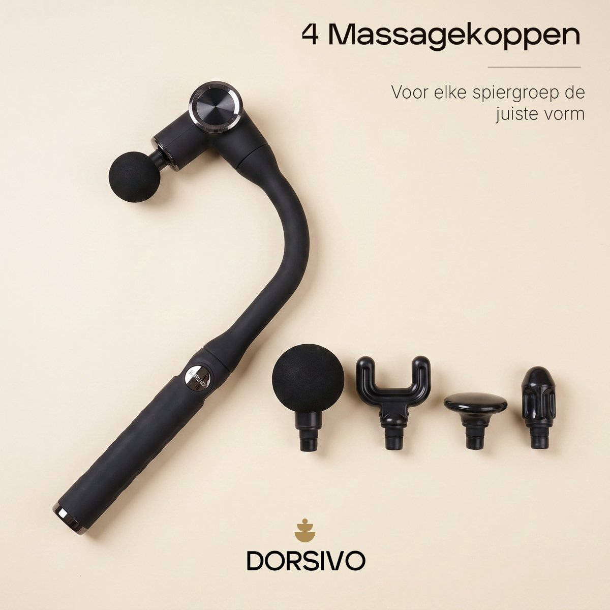 Dorsivo Pro - Massage Gun - Professioneel - Krachtige 3200 RPM Motor - Rug Massage - Massage Pistool - 4 Massage koppen