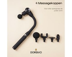 Dorsivo Pro - Massage Gun - Professioneel - Krachtige 3200 RPM Motor - Rug Massage - Massage Pistool - 4 Massage koppen