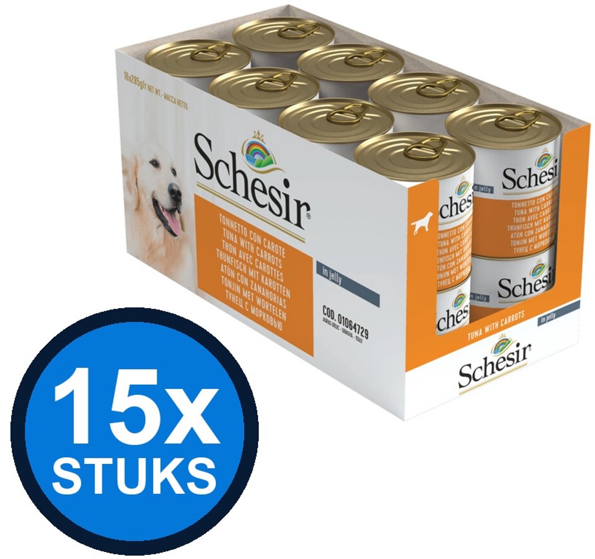 Schesir Schesir hond blik gelei tonijn&wortel 285gr