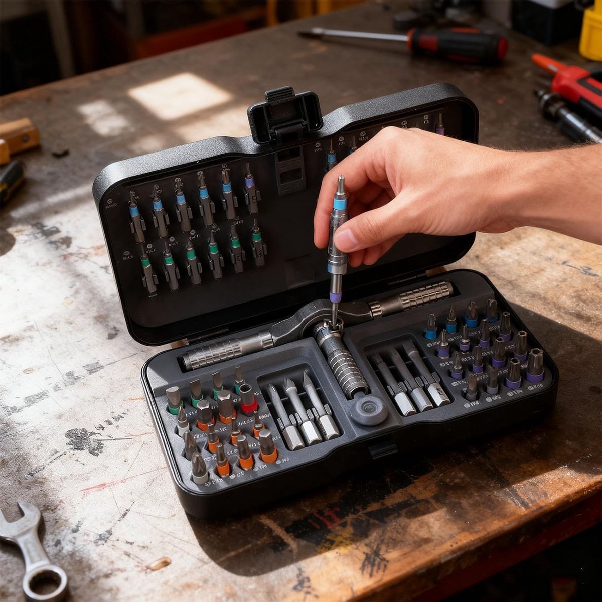 Schroevendraaierset - Zwart - Handgereedschap met Koffer - Voor Thuisreparatie