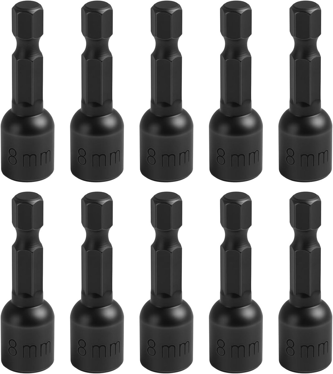 Magnetische Dopsleutelset - 8 mm - Set van 10 - Chroom-vanadium staal - Voor Boormachines en Schroevendraaiers