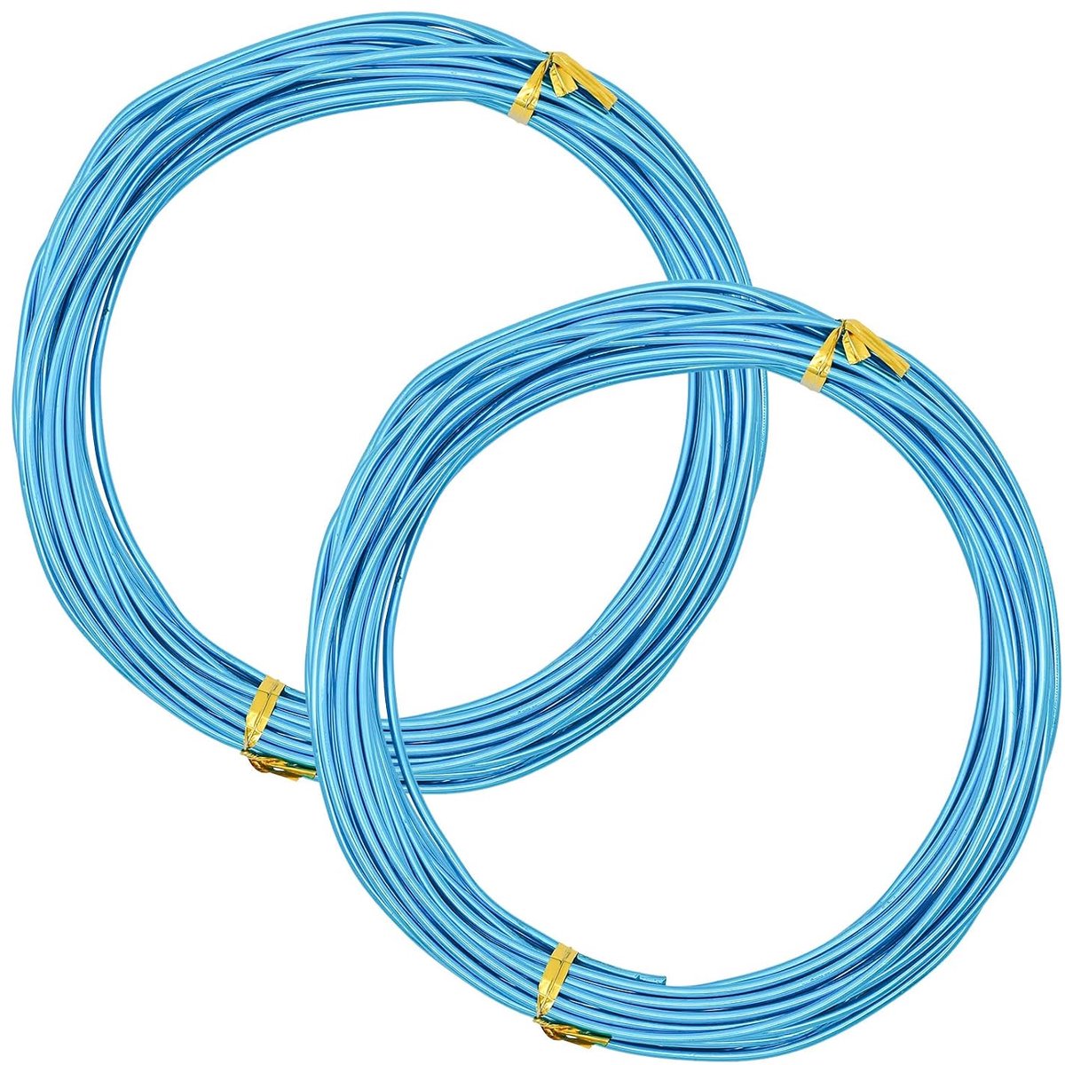 Draad van aluminium, 2 mm, sieradendraad, 2 rollen flexibele metaaldraad voor het maken van sieraden, fietsmodellering (2 mm x 10 m per rol) (blauw)