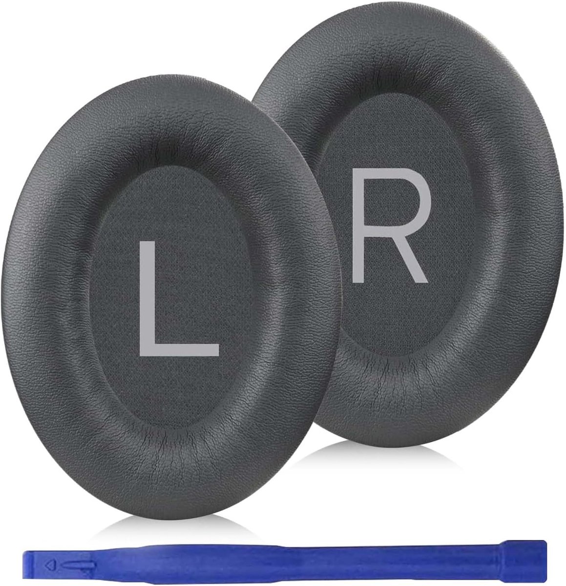Oorkussens voor Bose QuietComfort 45 (QC45)/QuietComfort SE (QC SE)/New Quiet Comfort draadloze hoofdtelefoon, zachte leren oorkussens en geluidsreducerend schuim (Eclipse grijs)