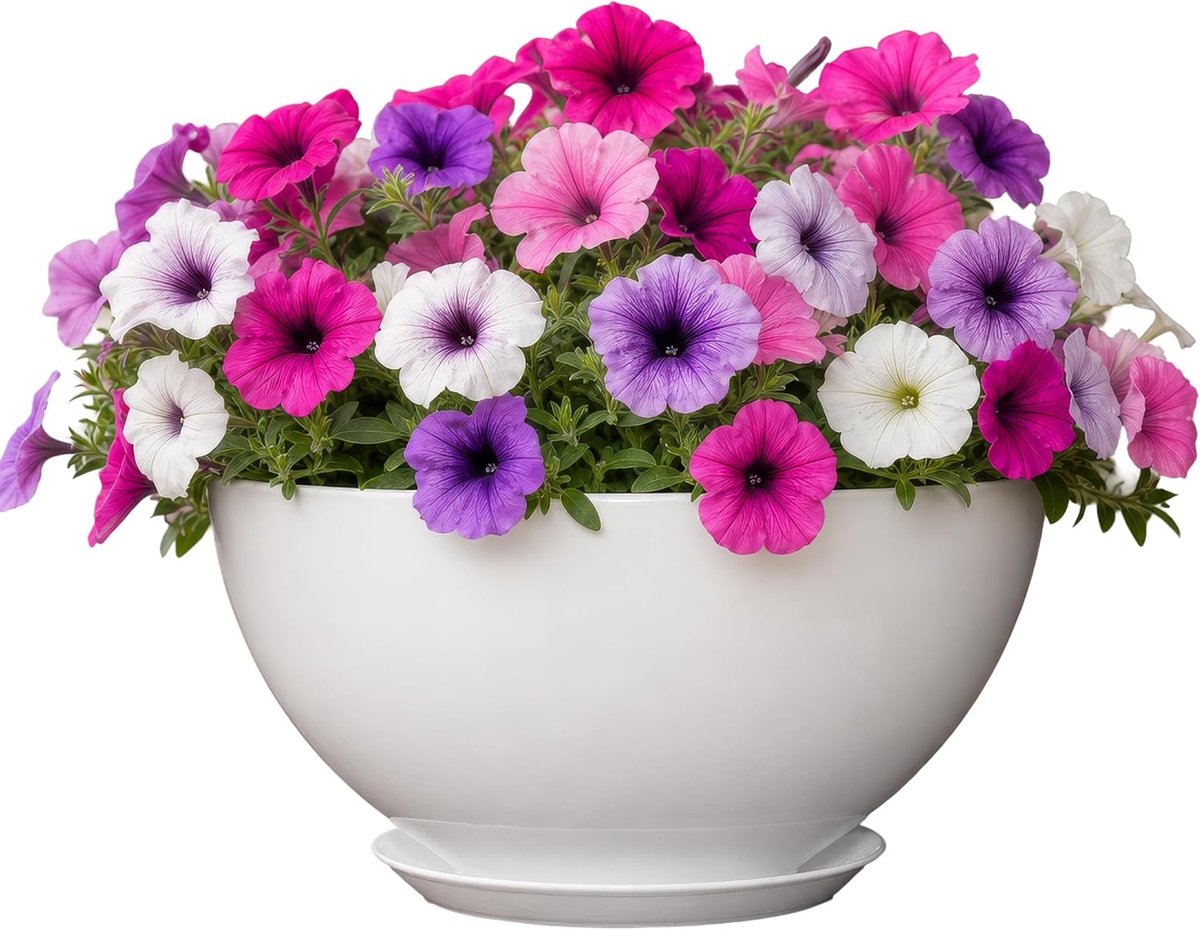Huis en Tuin Planter, Hars, Stark Wit, Rosie 10"