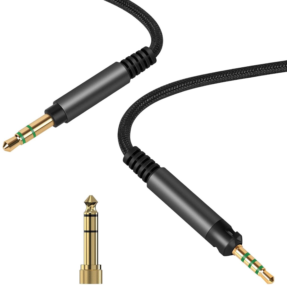 Audiokabel voor Sennheiser HD 620S/599/ 598SR/579/569/ 560S/ 559/558/550/505/400 PRO hoofdtelefoons, 2,5 mm naar 3,5 mm vervangende AUX-kabel (3 m / 9,8 ft)