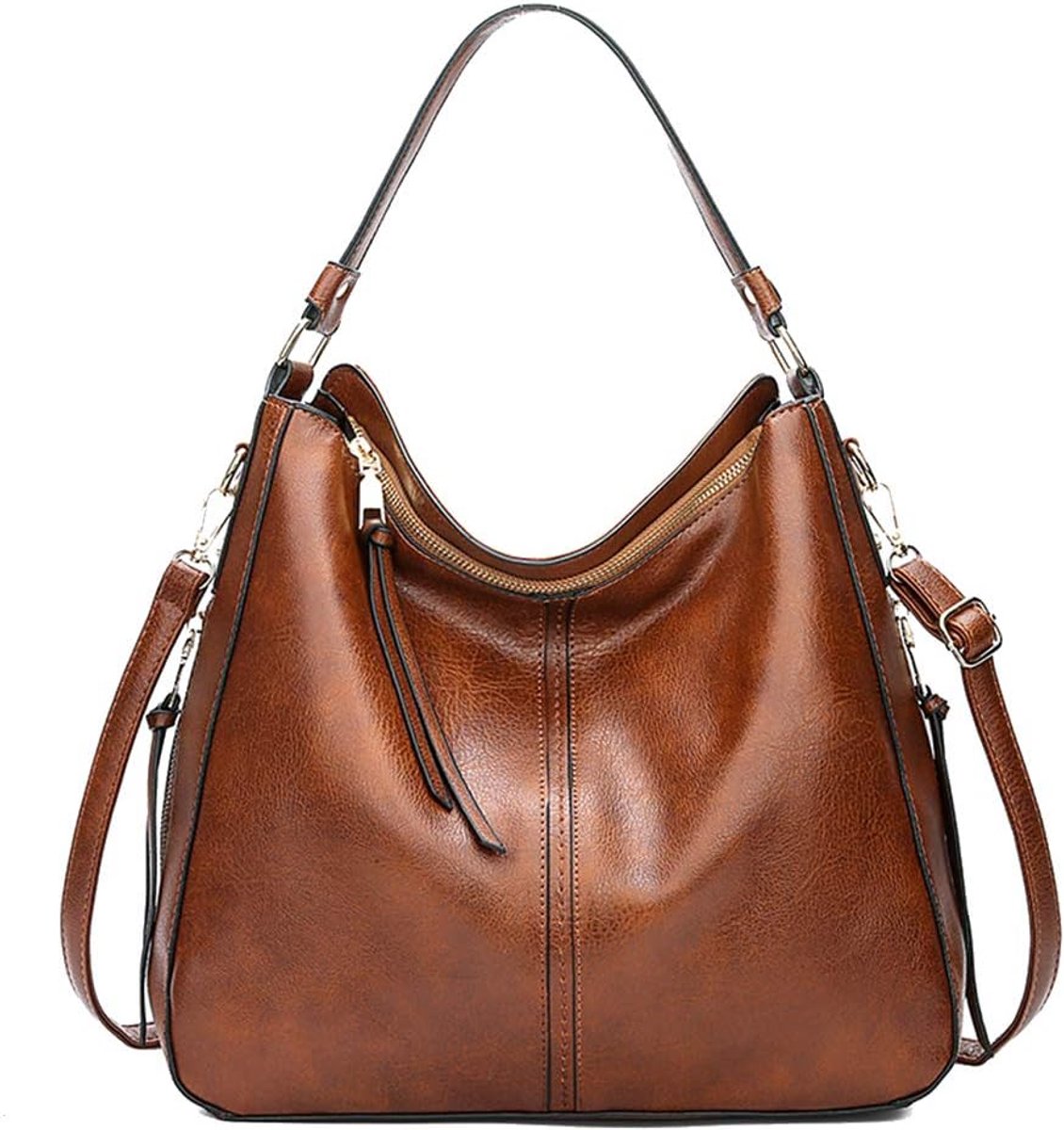 Hobotas Tas Schoudertas Handtas met Hengsel in PU Leer Hobotassen met Schouderriem Crossbodytas