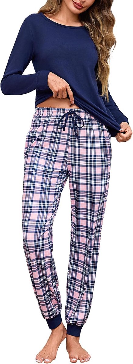 Pyjama's dames winterpyjama dames lange katoenen pyjama's tweedelige damespyjama's casual thuis zacht en comfortabel S-XXL