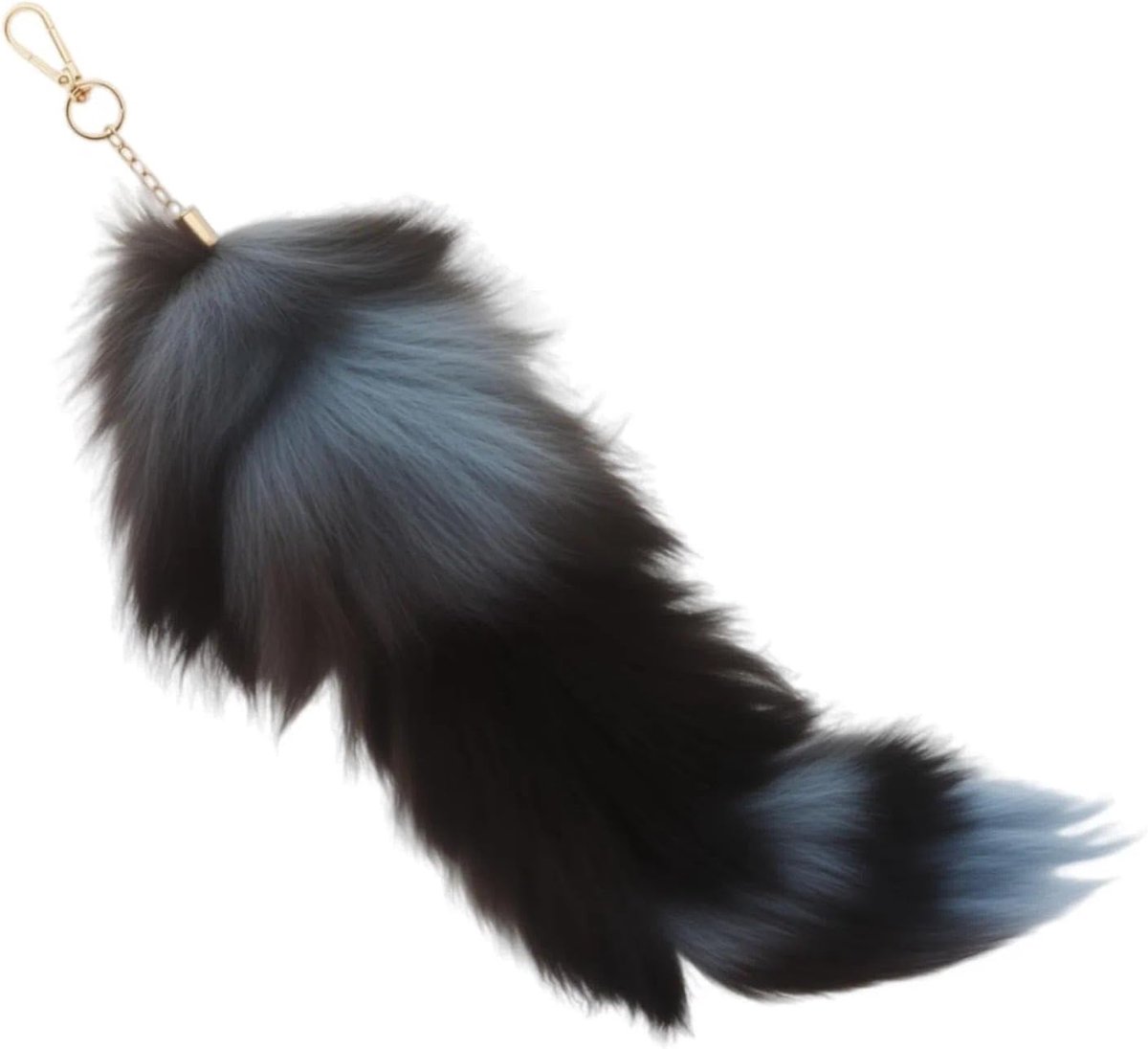 40 cm, van kunstbont, zacht en wollig, dierenstaart sleutelhanger, sleutelketting als decoratie voor tassen, auto, geschenken en doe-het-zelfprojecten