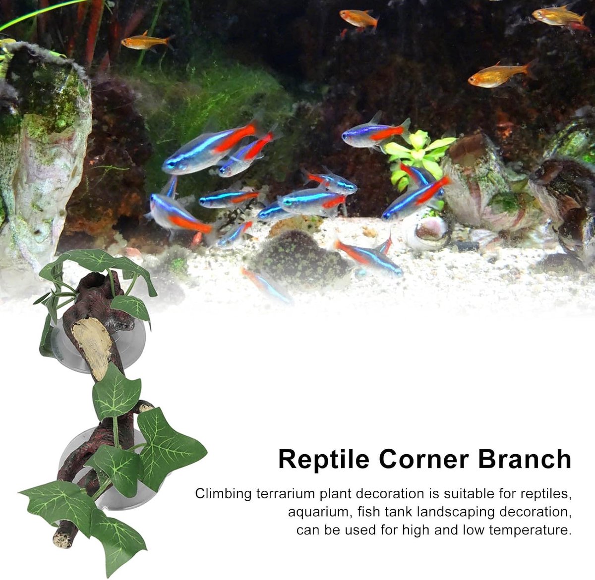 Reptielplanten Reptiel Hoektak Simulatie Slangplanten Klimmen Terrarium Plant Decoratie voor Aquarium Fish Tank