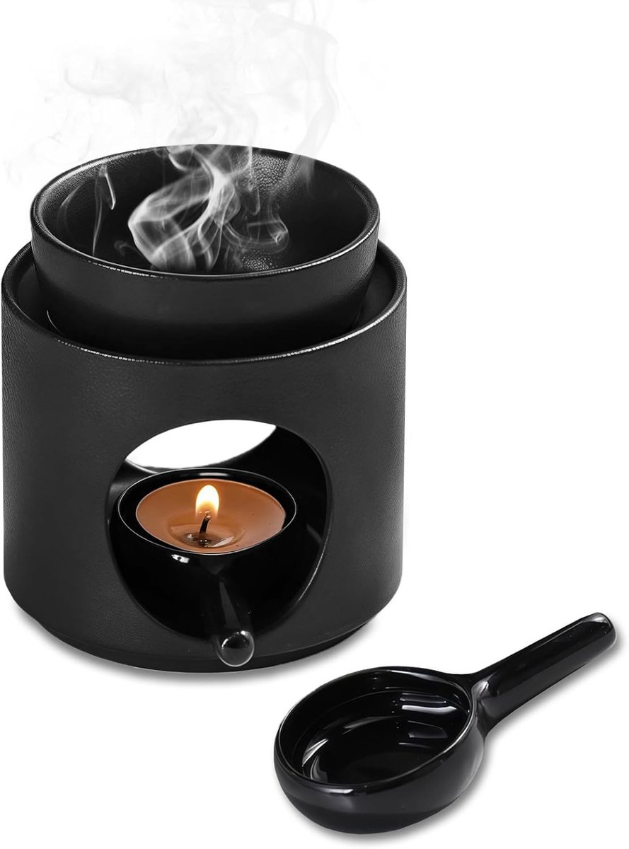 Theelicht kleur, afneembare schaal theelichthouder 100 ml keramische geurverwarmer diffuser voor etherische oliën wierookvat theelicht wierookstoofje geurwas wierookbrander