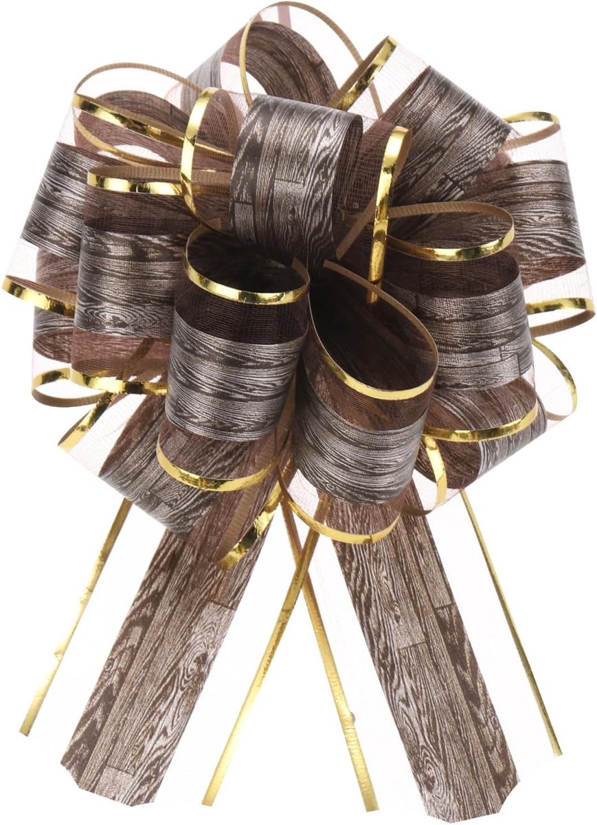 10 stuks 15,2 cm grote geschenkstrikken organza lint vintage donkerbruin voor bruiloft Kerstmis manden auto geschenken