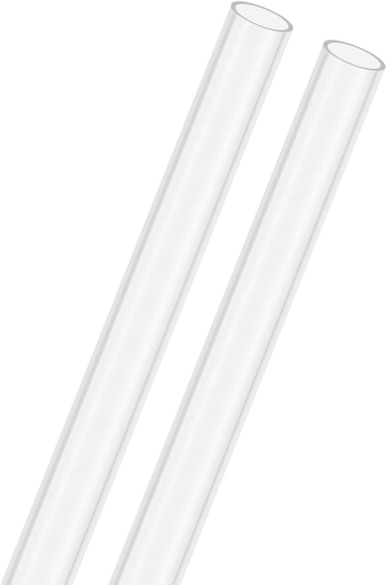 2-Pack Heldere Stijve Acryl Pijp, 5 mm[0,2"] ID x 7 mm[0,28"] OD Kunststof Ronde Buis voor Waterkoelingssysteem/Lampen/Fonteinen/Aquaria/Displaystandaard, Acryl Buizen [305 mm/12 IN]