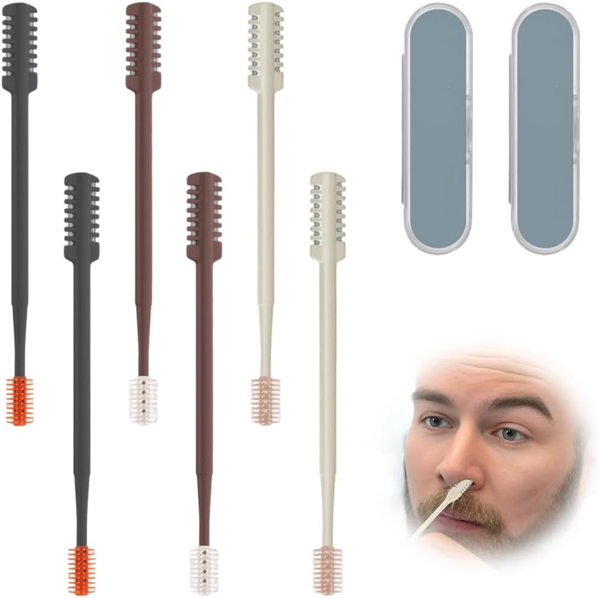 Neushaartrimmer voor dames en heren, 6 stuks, upgrade-versie, voor dames en heren, neushaarverwijderaar, precisie-trimmer
