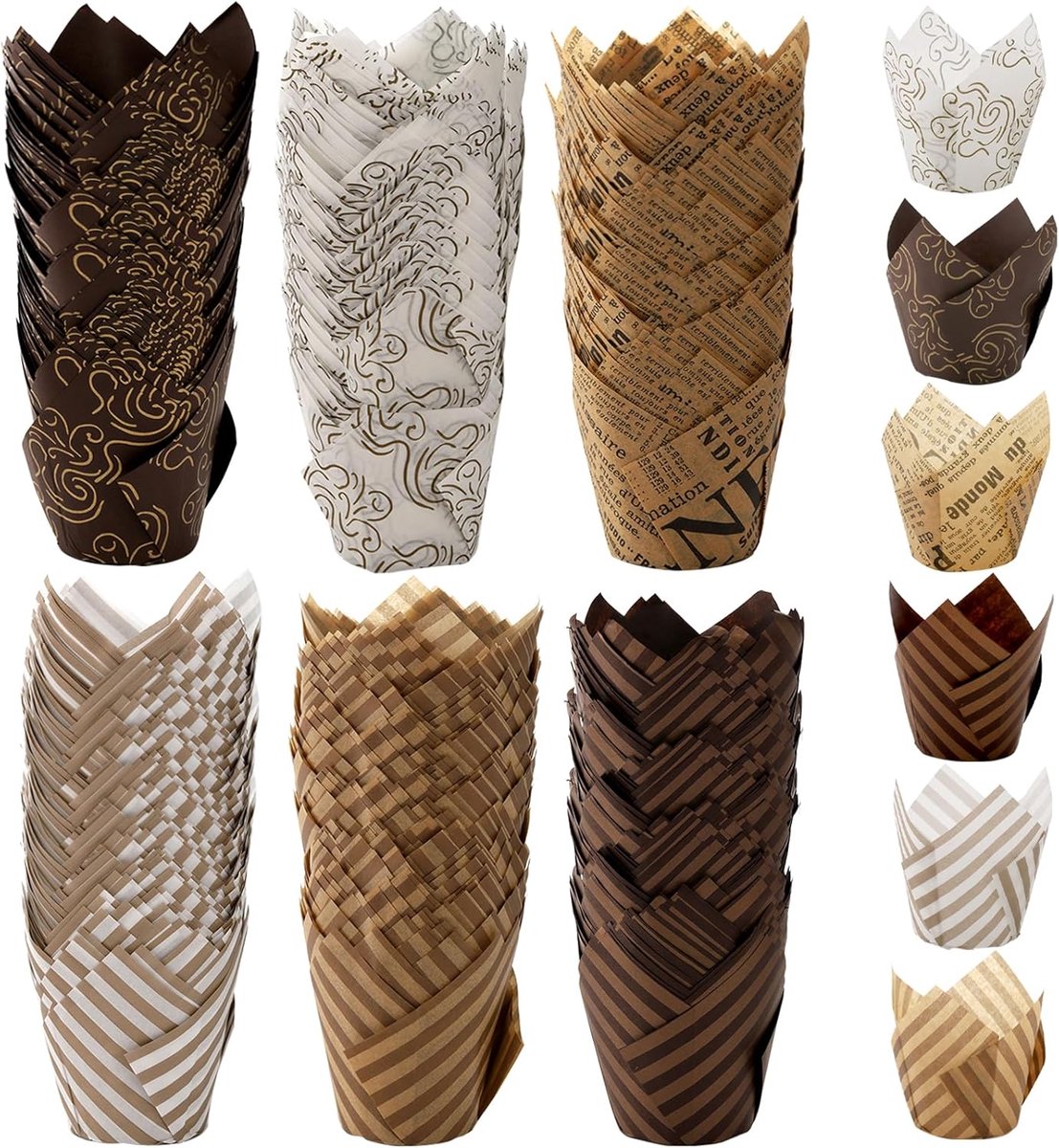 300 stuks tulpen, muffin, cupcake-voering, tulpen, bakpapier, bekers, muffinvoeringen, wikkels voor bruiloften, verjaardagen, babyborrels, 300 stuks