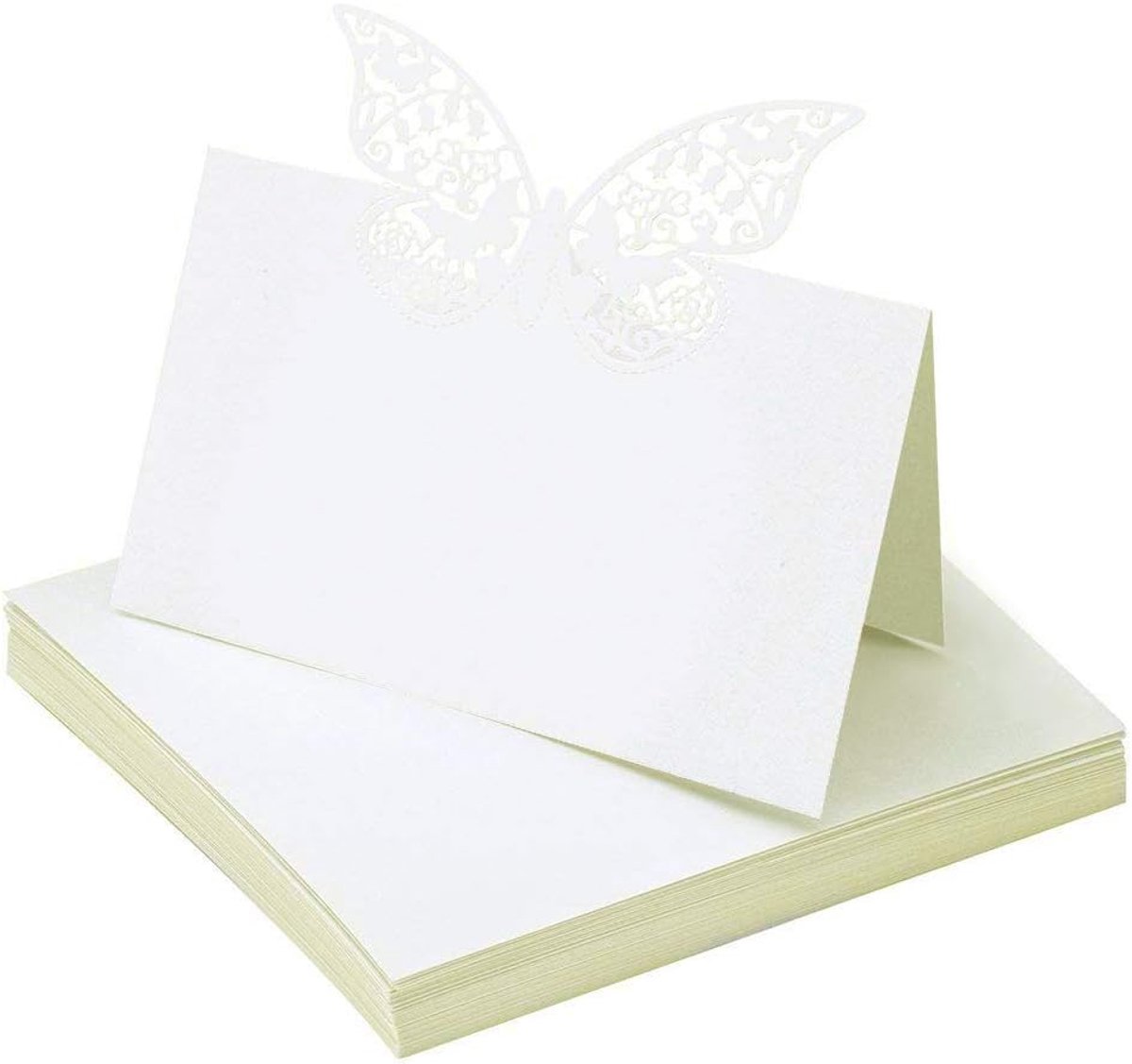 Plaatskaarten 50 stuks parelwit blanco naamkaarten voor bruiloften, verjaardagen, doop, familiefeesten, trouwfeesten, vergaderingen, presentaties 10 x 10 cm