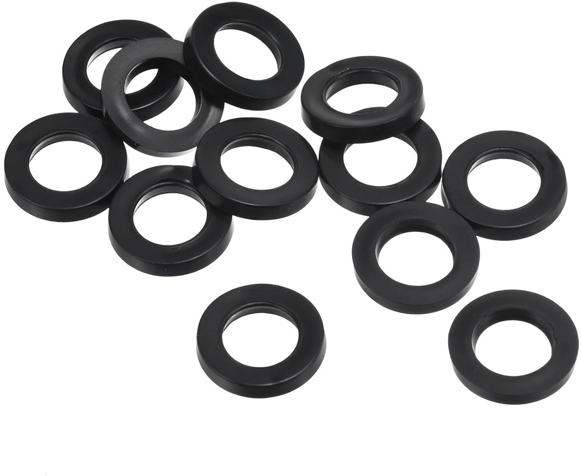 Platte sluitring 12 stuks 10 mm ID 16 mm AD afdichting afstandhouder afdichtring voor waterleiding waterslang bevestiging bouten zwart