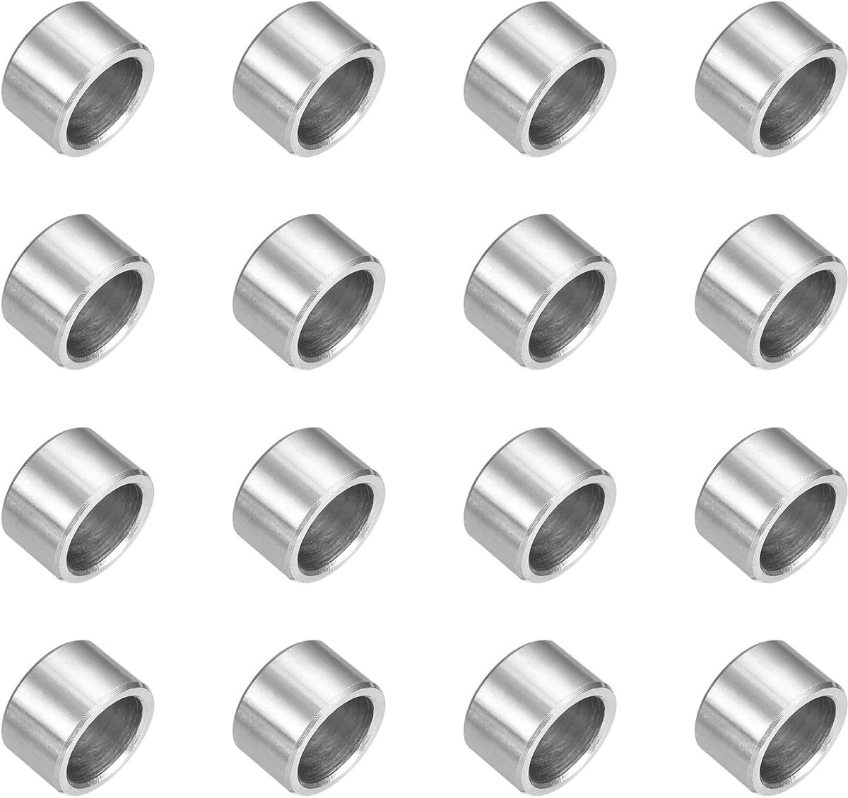 16 stuks 304 roestvrijstalen afstandshulzen, 12 mm boring x 16 mm buitendiameter x 10 mm lengte, afstandhouderbus voor M12-schroeven, bouten en stangen, zilver