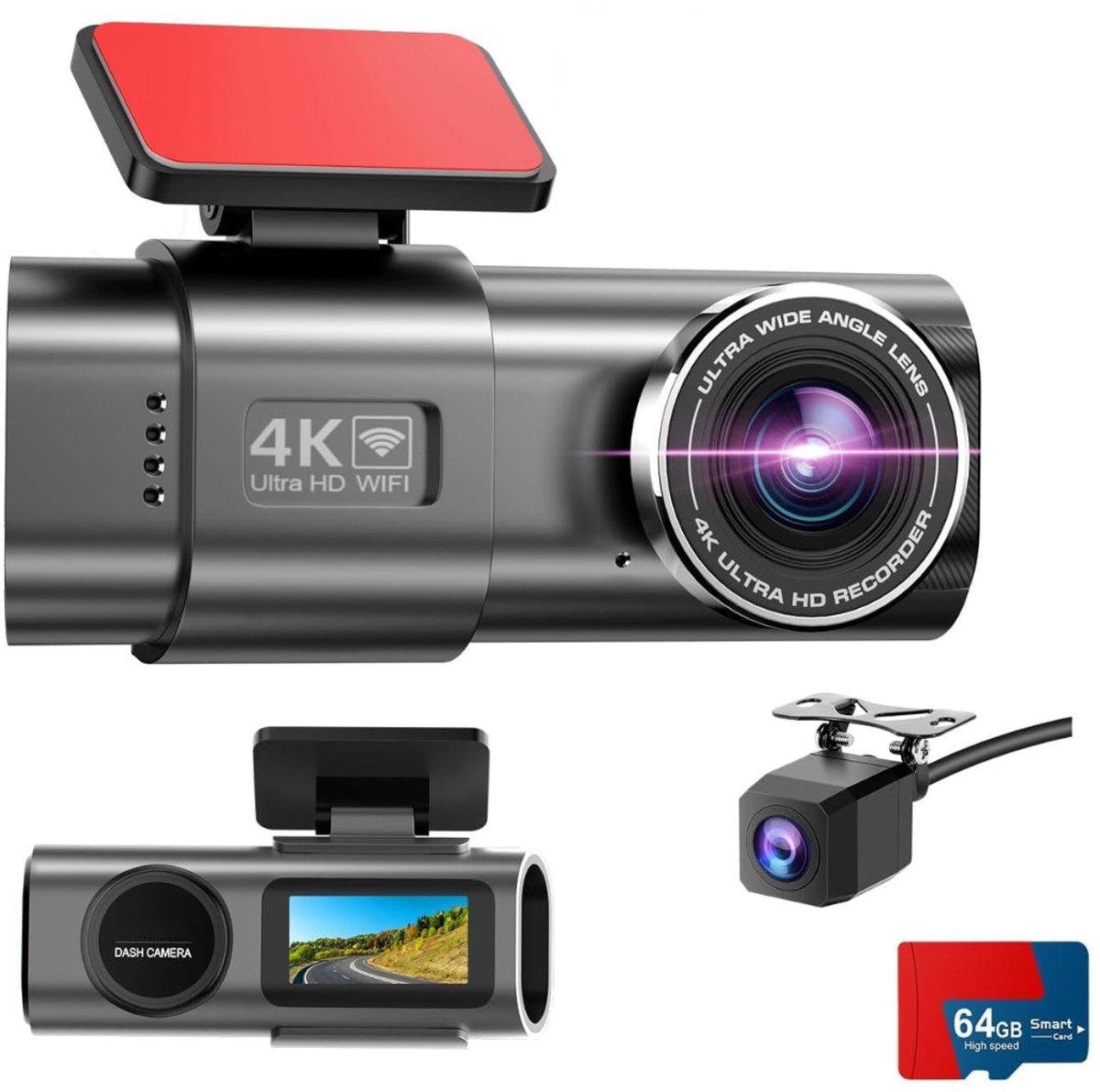 Zavio® Dashcam voor Auto - Auto Camera - Dashcam Voor en Achter Draadloos