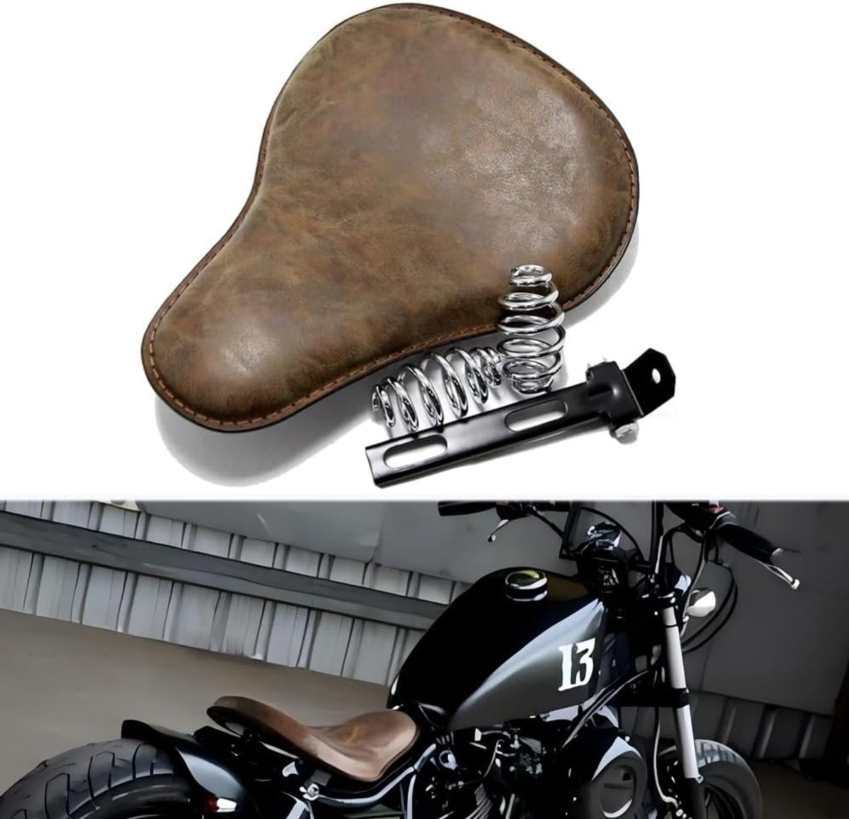 Motorfiets solo-zitting, met veerbevestigingsset voor Chopper Bobber Sportster XL883/1200.