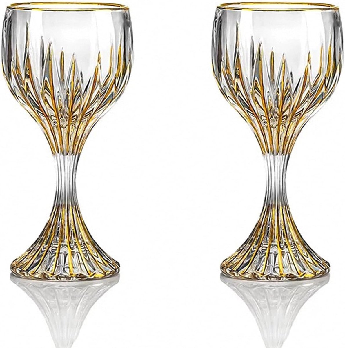 Gouden wijnglas kristallen beker set van 20-10 oz, wijnglas tuimelaar-7.3 inch hoge klassieke duurzame rood/witte wijnglazen voor feest.
