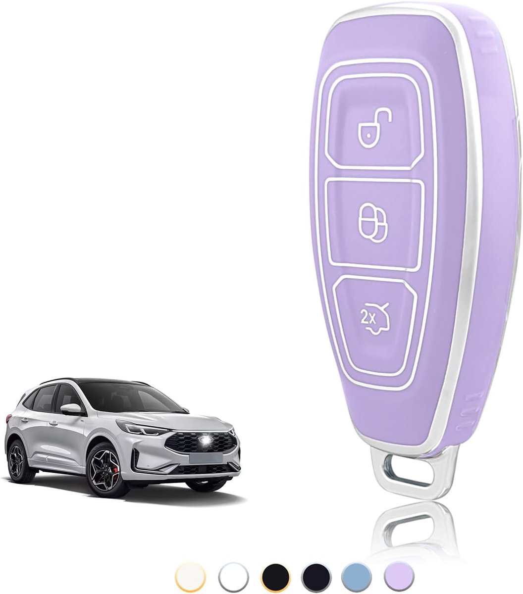 Sleutelhoes TPU, Autosleutelhoes Geschikt voor Ford Kuga Puma Fiesta Focus Ecosport Mondeo Galaxy Edge Grand C-Max B-Max Mk2 Mk3 Mk4, Sleutel Cover Bescherming Sleutelbehuizing - Smart Key