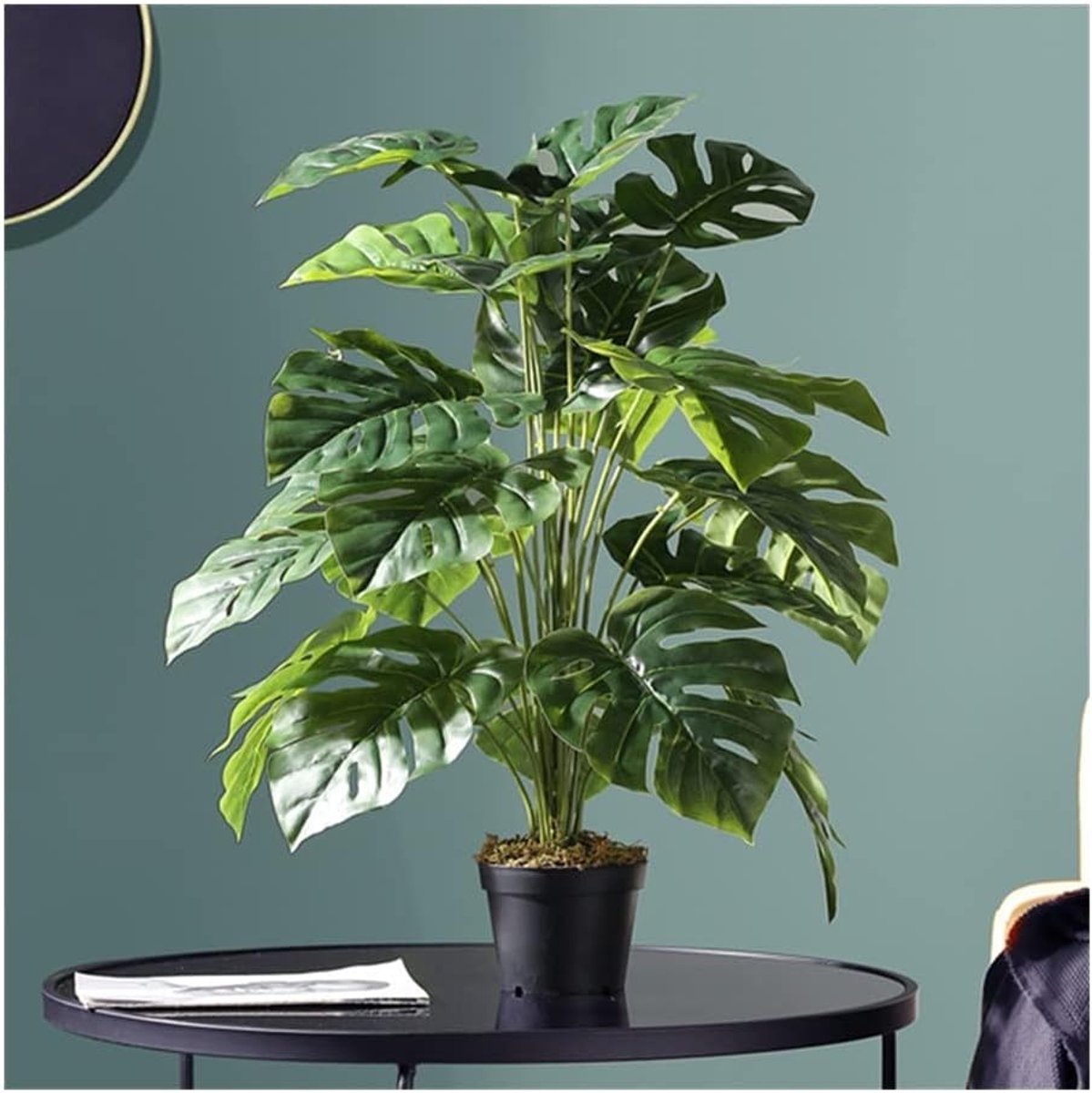 Palmboom 75 cm 24 vork nepplanten grote kunstmatige palmboom tak plastic tropisch schildpad blad voor thuis tuin kamer decor nep planten (kleur: O, maat: 75 cm 24 bladeren)