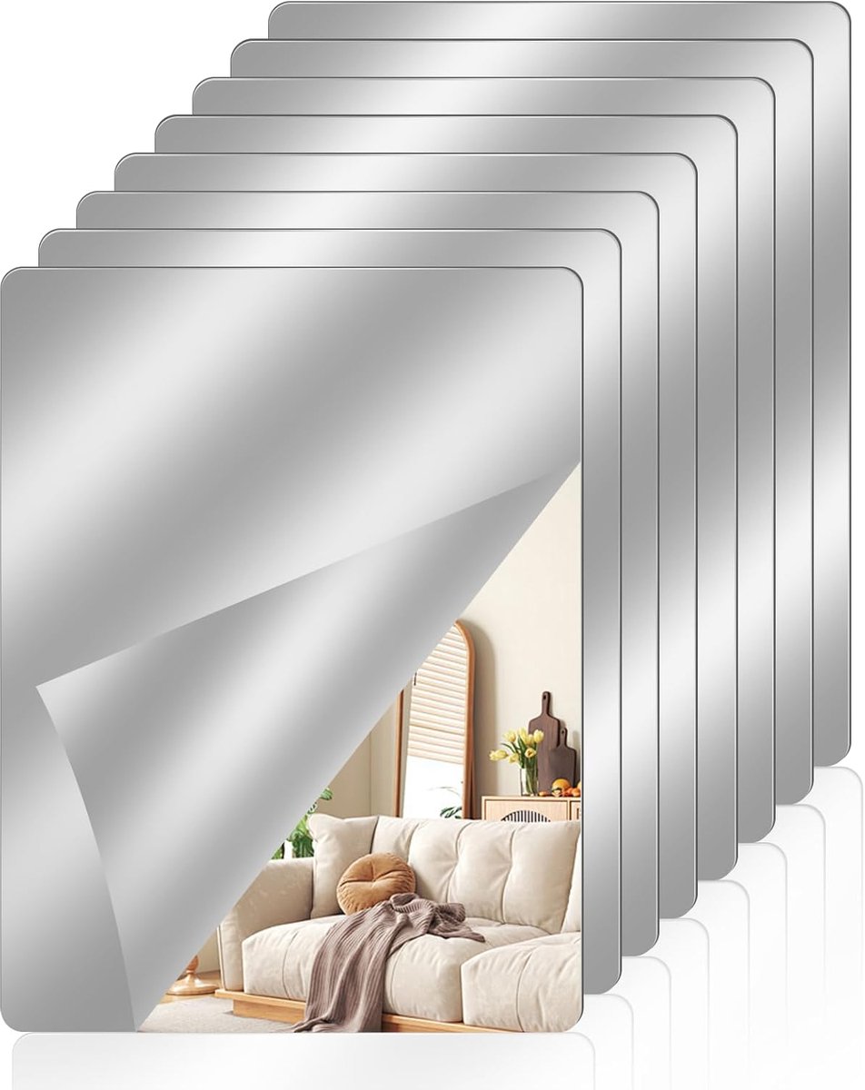 8 stuks wandspiegel stickers