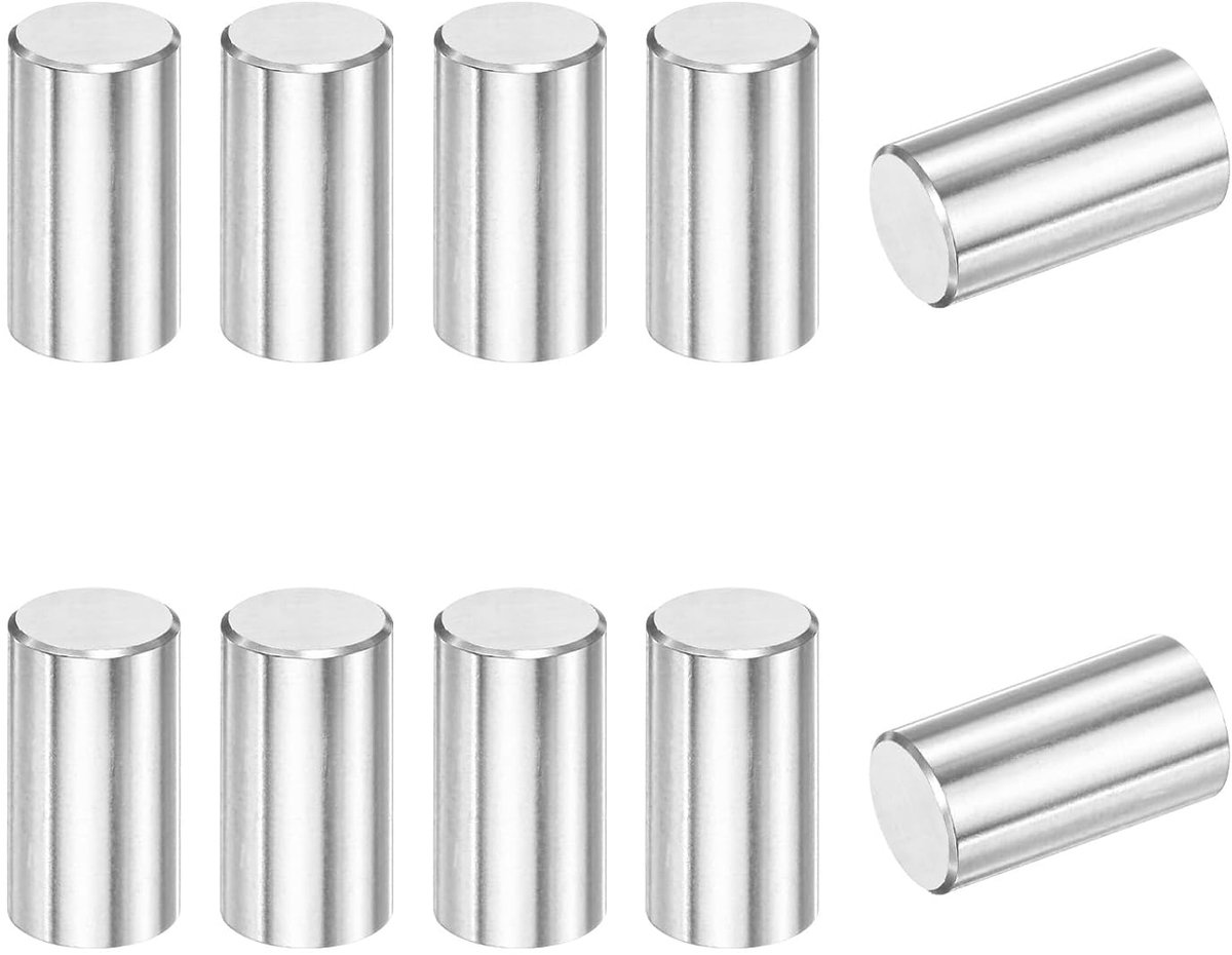 10 stuks cilindrische bevestigingspinnen van roestvrij staal 316 voor metalen apparaten/houten projecten, 10 x 20 mm