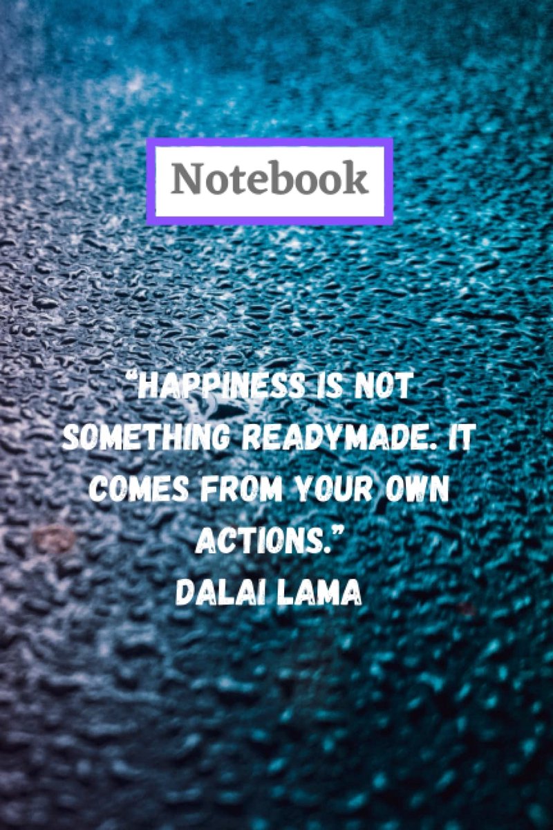 Jazzy Water Drops Abstract Art Diary Blank Lined Interior With Empowering Quote On The Cover