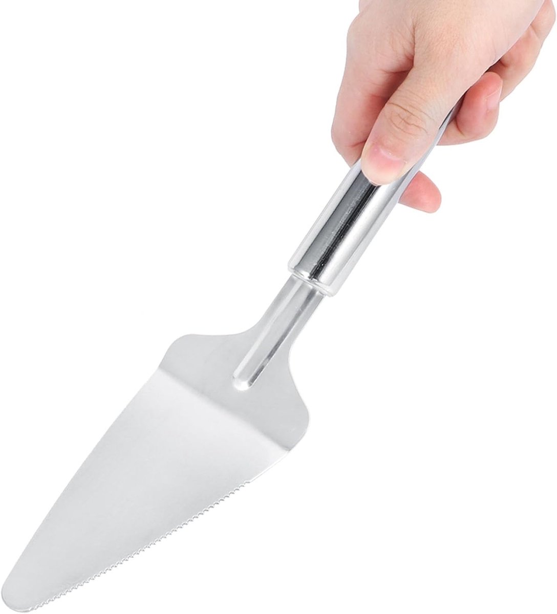 2-delige Driehoekige Pizzasnijder, Roestvrijstalen Multifunctionele Pizzaspatel Taartschep Keukenaccessoires Voor Taart, Dessert, Taart, Taart En Pizza Taart Bakken