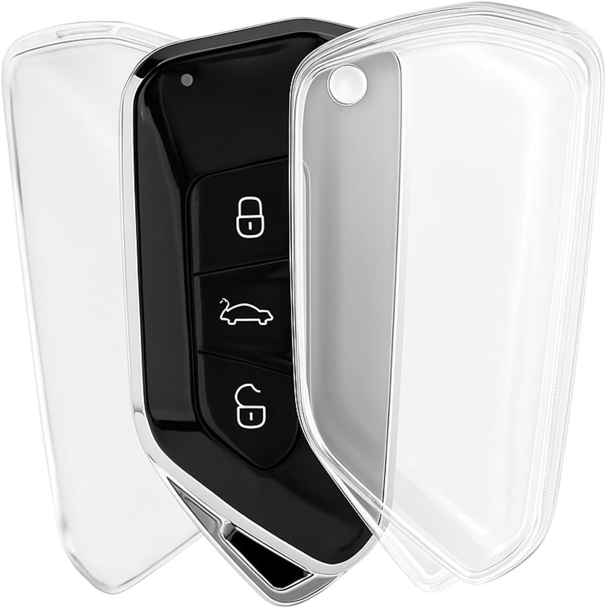 Coque de protection transparente en silicone compatible avec VW Golf 8 – Protection pour clés de voiture – Modèles 2020