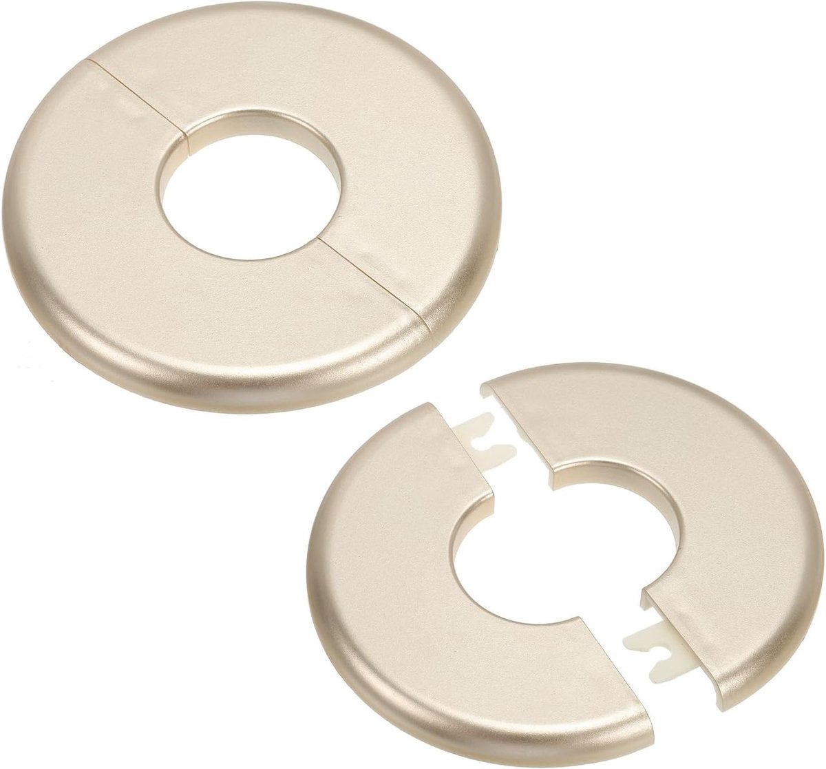 Wandsplitflens 34,5 mm, 2 stuks ronde zelfklevende rozet plaat gespen, waterpijphoes voor keuken, badkamer, arm, pijpkraan, decoratie, goud