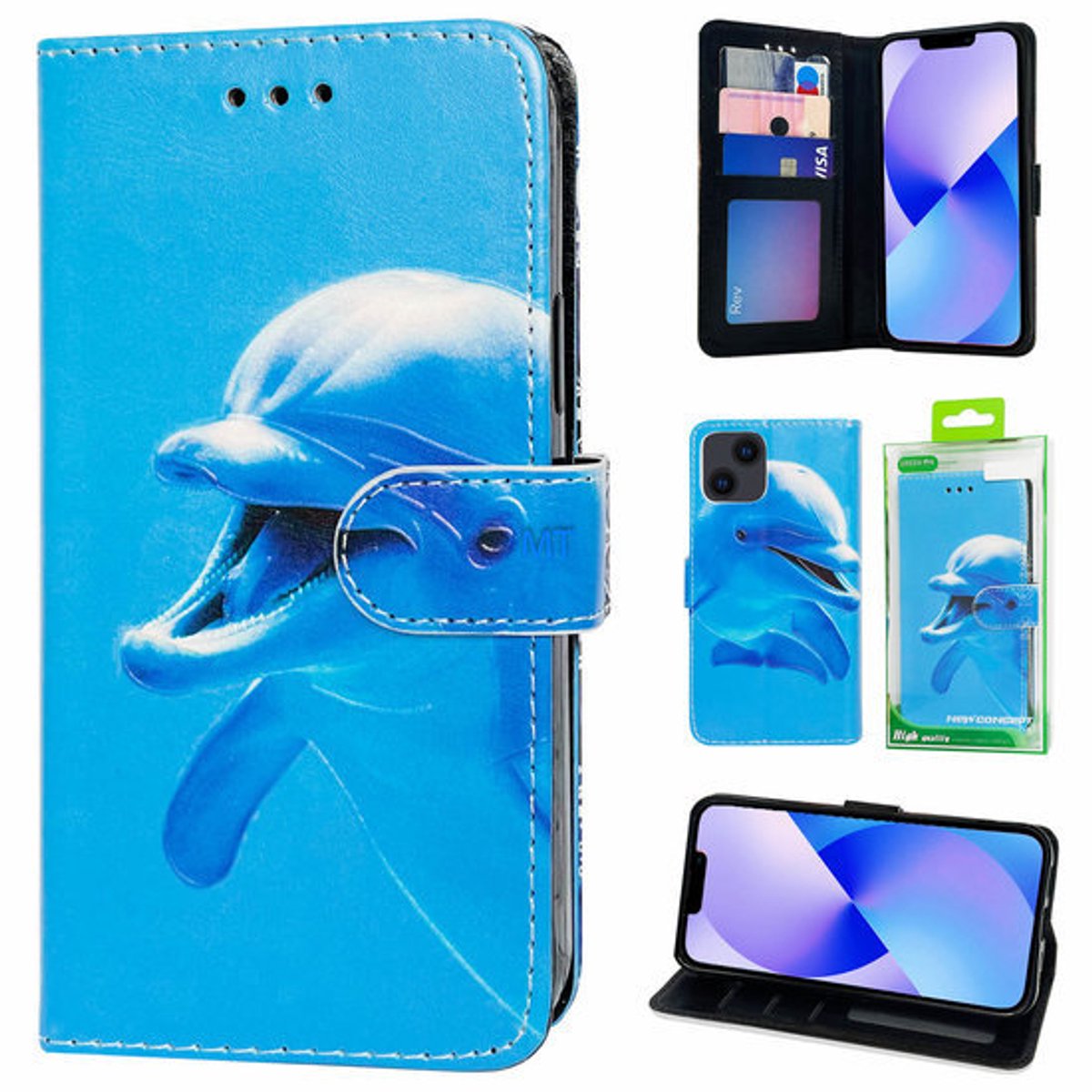 GREEN ON 3D Print Wallet Dolphin IPhone 11