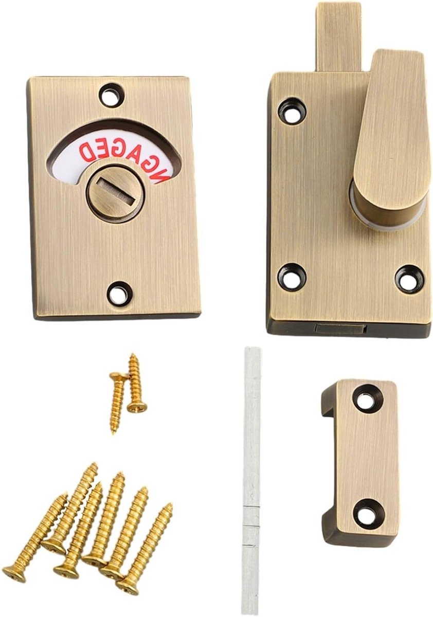 Indicator slot - Deurslot privacy - Badkamer Beveiliging - LED status indicator - 11 x 8 x 4 cm - Brons
