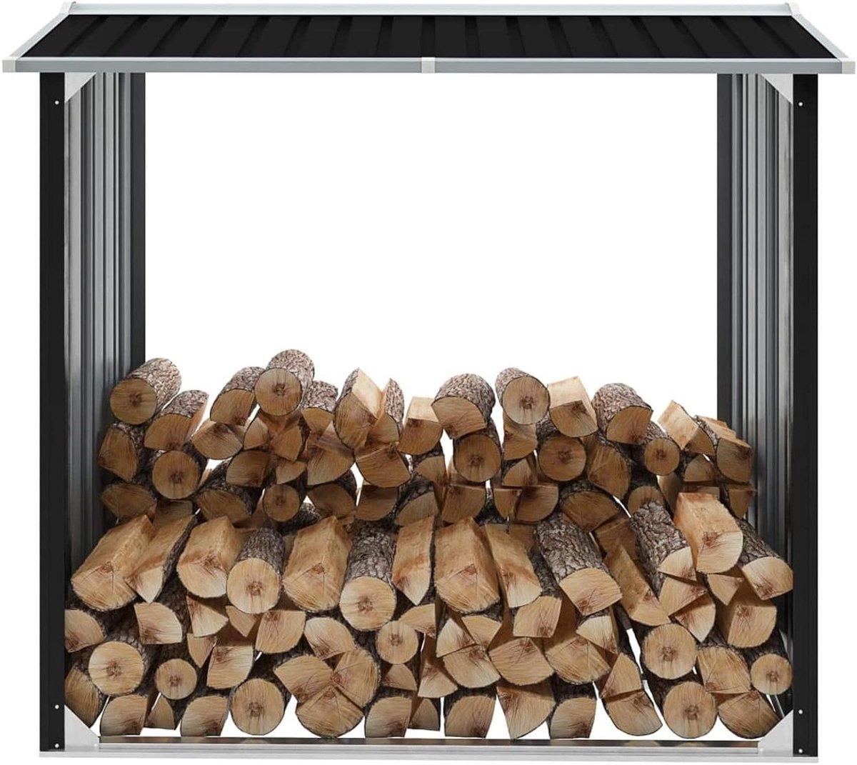 Tuinhuis Brandhout - Houtopslag Schuur - Brandhout Opslaan - Verhoogde Vloer - 172 x 91 x 154 cm - Antraciet