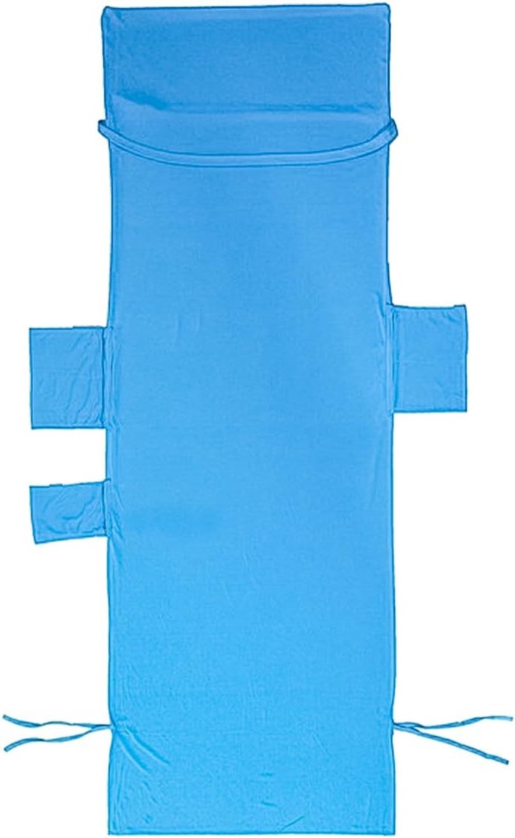 SnelShoppen - Strandstoelhoes Handdoek Blauw Strandhanddoek met Tas Zomer Vakantie Accessoires voor Ligstoel Zwembad Sneldrogende Reis Handdoek (210x7