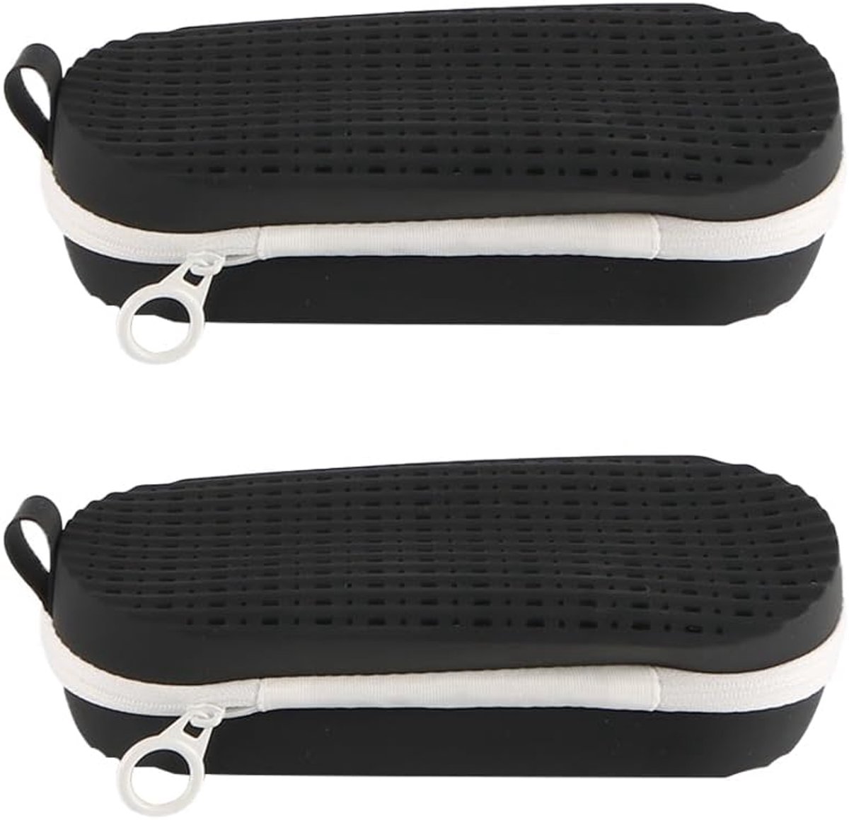 SnelShoppen - Zwembril Etui, Beschermende Cover met Rits, Draagbare Zwembril Opbergzak, Zwembril met Haakclip voor Reizen en Buitenactiviteiten (Zwart