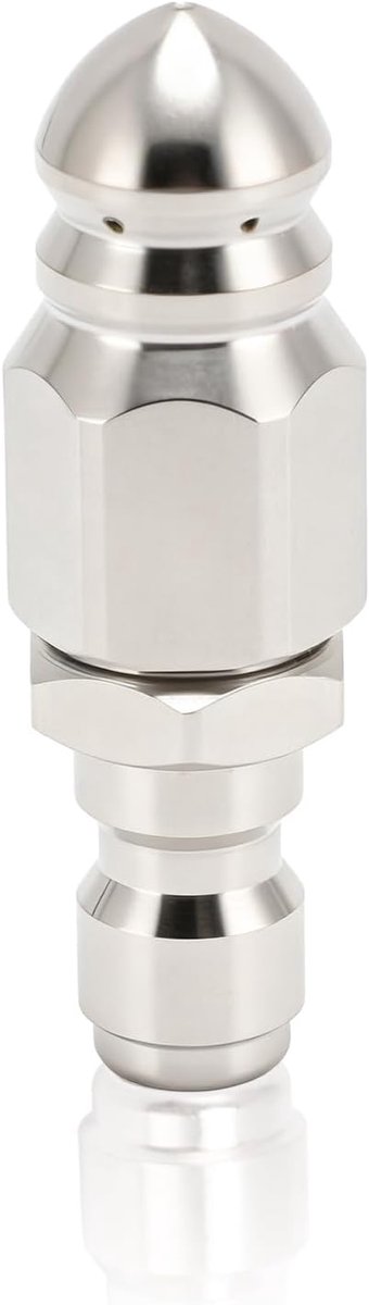 SnelShoppen - Hoge Druk Afvoer Reinigingsmondstuk, 5000 PSI RVS Afvoer Jet Nozzle met 1/4 Inch Snelle Ontkoppeling voor Wasmachine en Tuin