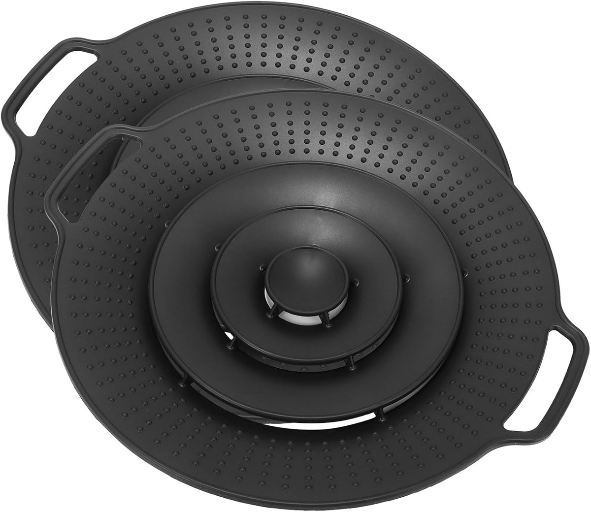 SnelShoppen - Silicone Overkookbescherming en Spatdeksel, 2 Stuks, Overkookbescherming, Vaatwasserbestendig en Magnetronbestendig, Spatdeksel Pannen,