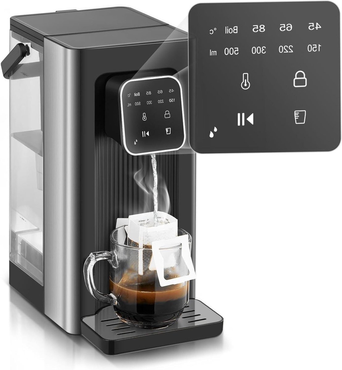 Warmwaterdispenser - Heetwaterkraan - Snel water verwarmen - Instelbare temperatuur - 25 liter tank - RVS