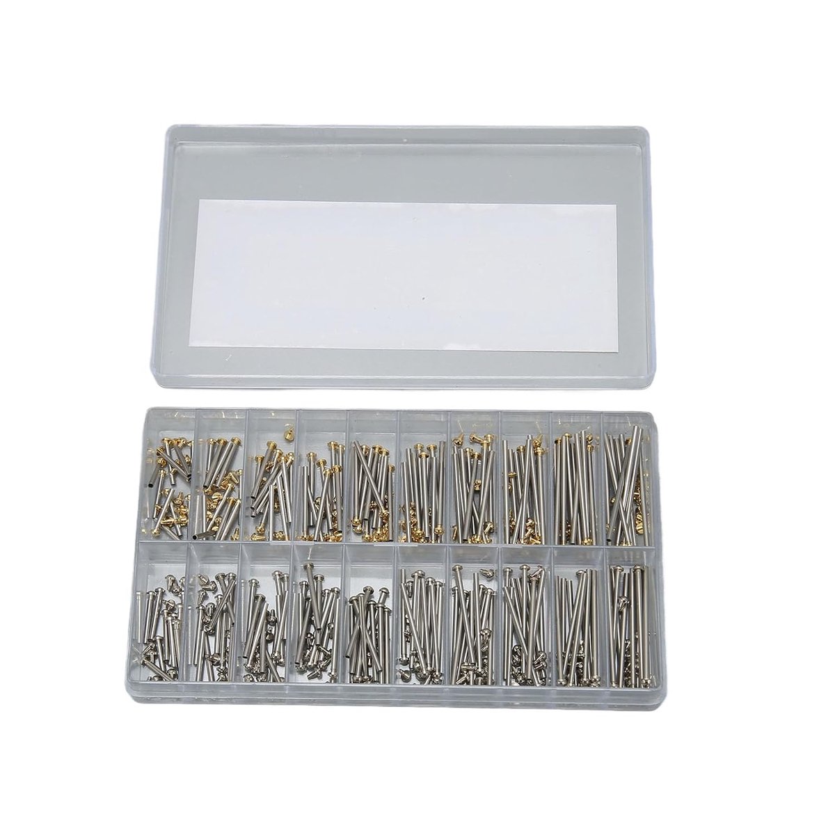 SnelShoppen - 200 Deck Bone Schroefbuis, 10 Stuks 1.3 Mm Breed Professionele Horlogeband Pins met Opberdoos, Horlogestrap Verbinding Stang Schroef Pin