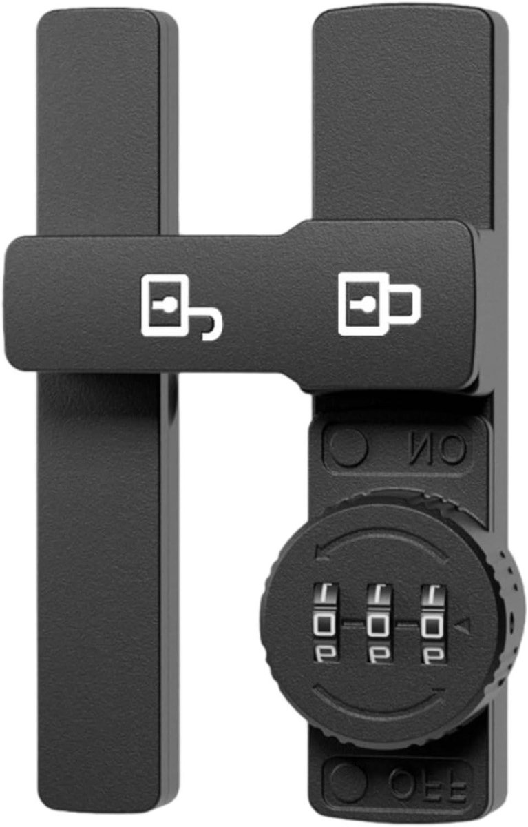 Wachtwoord Schuur Deurslot - Keyless Schuifgrendel - Anti-diefstal Beveiliging - 1000 Codecombinaties - 17 x 9 x 4 cm - Zwart